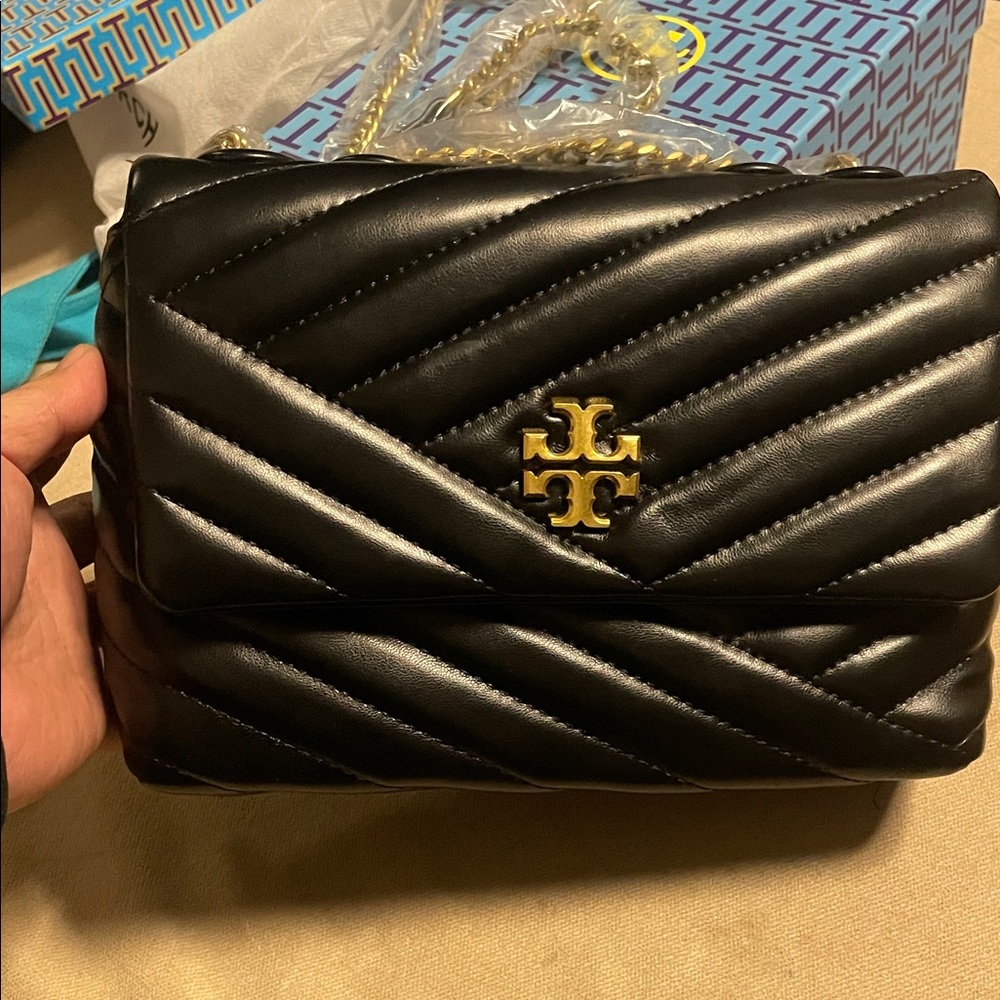 Tory Burch Black Quilted Crossbody Bag